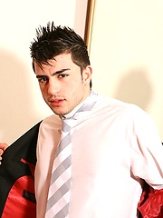 Sexy english lad Harry Louis strokes dick