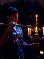 Brenn Wyson buries Parker London\\\'s head in dirt and fucks him on Halloween night.