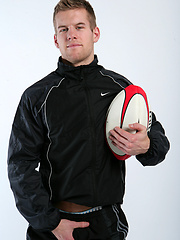 Rugby stud Jon Saunders shows off his new mesh jock-strap!