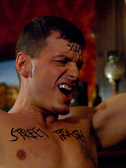 Josh West uses and abuses Adam Knox with his huge cock.