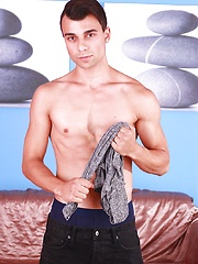 Nic Vargas sends a load of cum onto his hard abs.