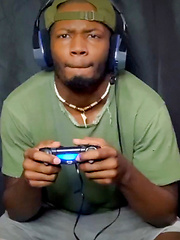 Hot black dude Bama Romello plays with his cock