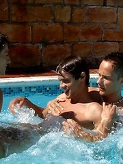 Three hot boys Andre Boleyn, Todd Rosset and Alex Orioli fuck