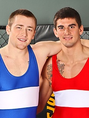 Hot athletes Tyler Torro and Rick McCoy wrestling fucking