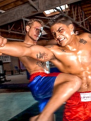 Muscle fighters Trent Diesel and Hugo Milano fucking