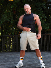 Bronson Gates shows his muscle hairy body