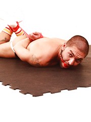 Hot stud Dominic Pacifico bounded and with a dildo in his ass
