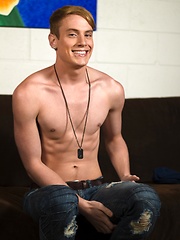 Adorable blond Stefan Nash stroking dick and plays with his ass