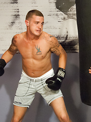 Cock sucking and ass fucking in a boxing school