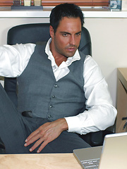 Just the feel of Marcello's leather loafers is enough to make him wank