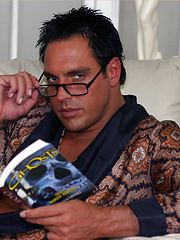 Relaxing at home gets Marcello in the mood to play with his huge and hard dick