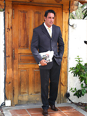 After a hard day at the office, Marcello couldn't wait to have a dip in the pool and have a great wank