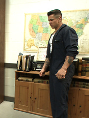 Creepy handyman choke fucks an unwilling student in bondage