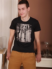 Kody Dunn stroking his cock in the kitchen.