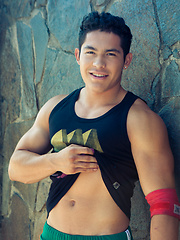 Louis Lee strokes dick